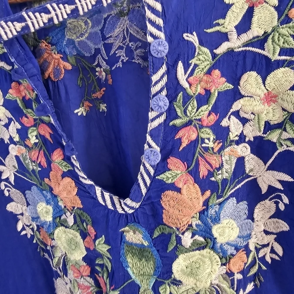 Johnny Was Taifa Embroidered Blouse